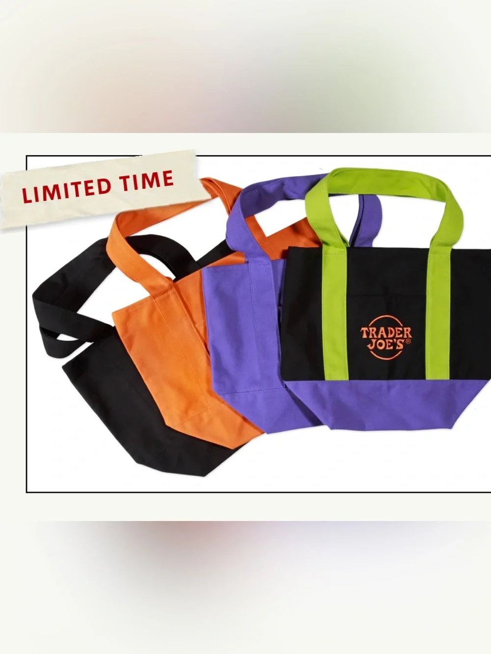 {NOT FOR SALE} ⛔️ NWT Trader Joe’s Trick-or-Treat Mini Canvas Totes 🎃 {Set of 4}